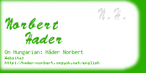 norbert hader business card